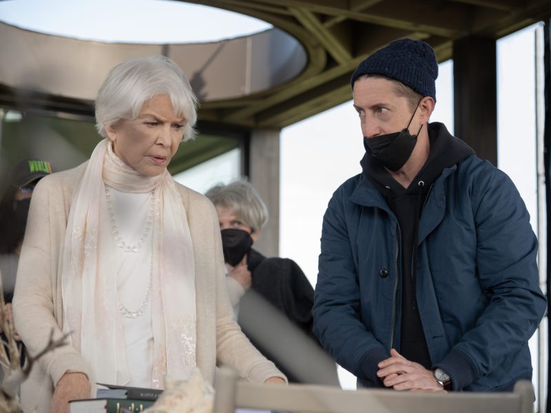 (from left) Ellen Burstyn and director David Gordon Green on the set of The Exorcist: Believer.