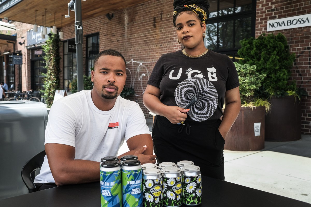 Elliott Johnson of Soul Mega Beer Company and Eamoni Tate-Collier of Urban Garden Brewing