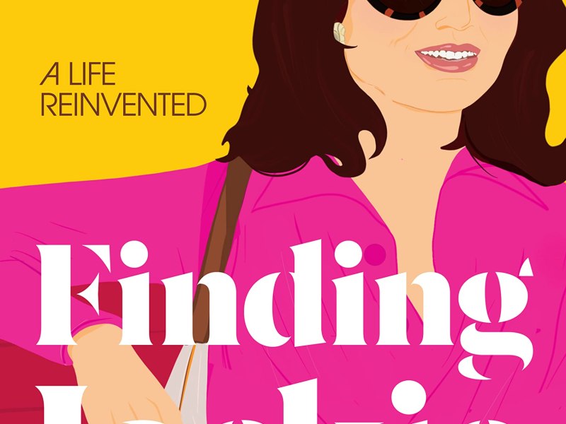 The cover of the biography Finding Jackie, featuring an illustration of Jacqueline Kennedy Onassis on a yellow background with the title in white text.