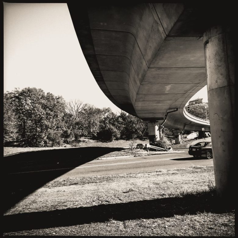 The underside of the Whitehurst Freeway in Washington, D.C.