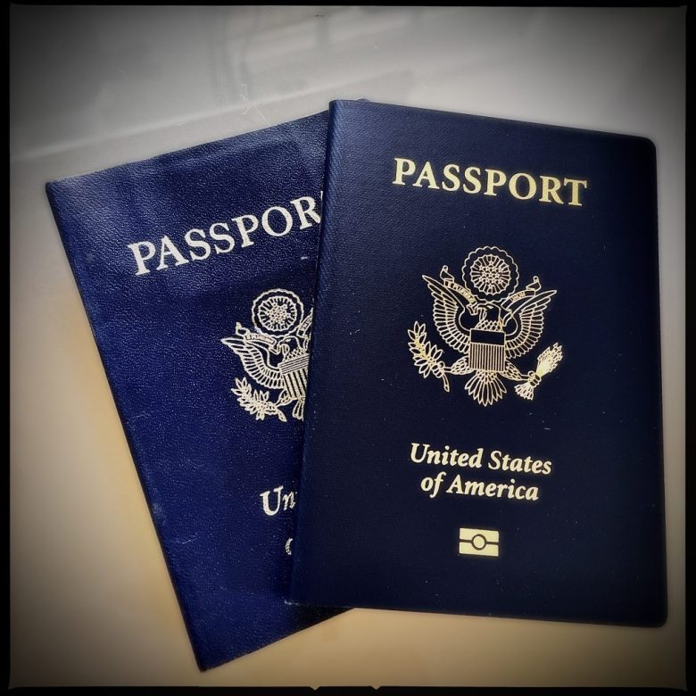 Two U.S. passports, one old and voided, the other new.