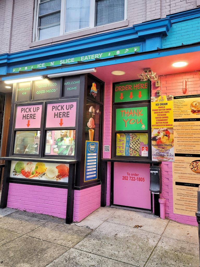 Ice N Slice's pick-up window in Washington, D.C.