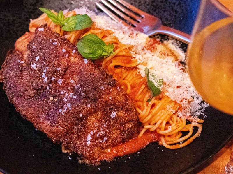 fried catfish with spaghetti