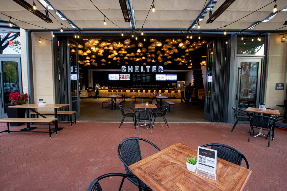 The exterior and interior of Shelter at The Roost