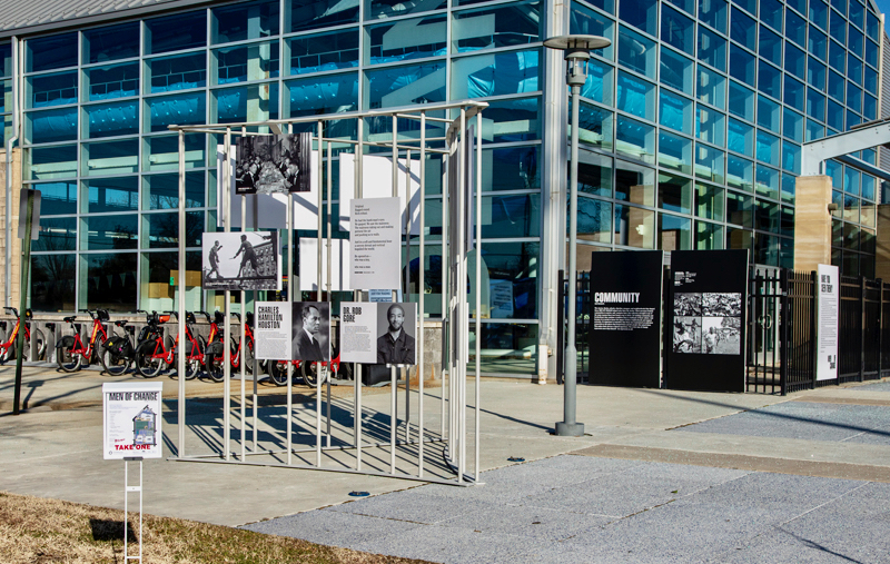 Images from the installation of Smithsonian’s Anacostia Community Museum Men of Change: Taking it to the Streets exhibition.