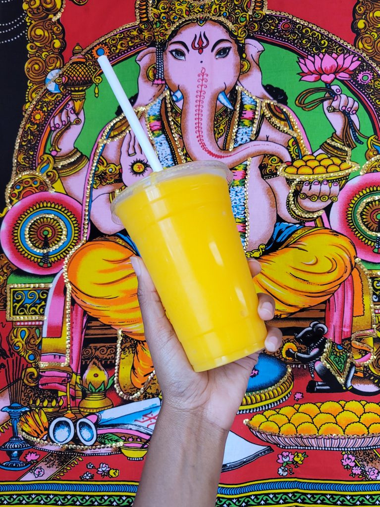 A mango smoothie from Moh Moh Licious