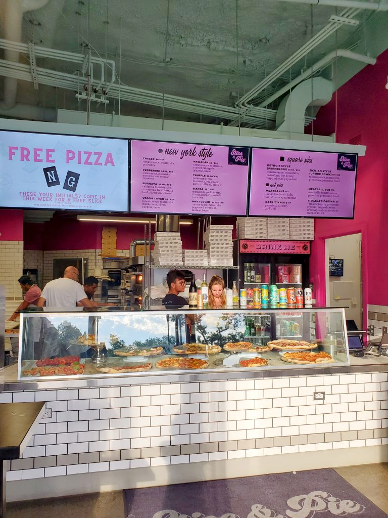The counter at Slice & Pie