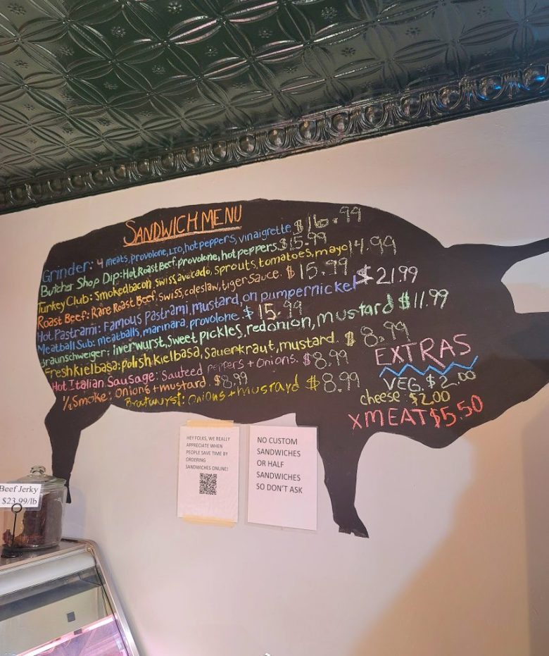 The sandwich menu at Stachowski's Market in Washington, D.C.