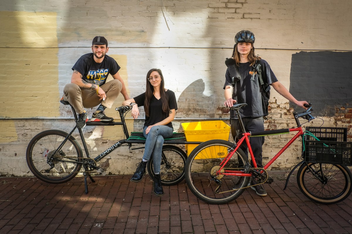 Bring It! operations lead Chris Rabadi, owner Kimmie Harlow, and courier Gunnar Morse