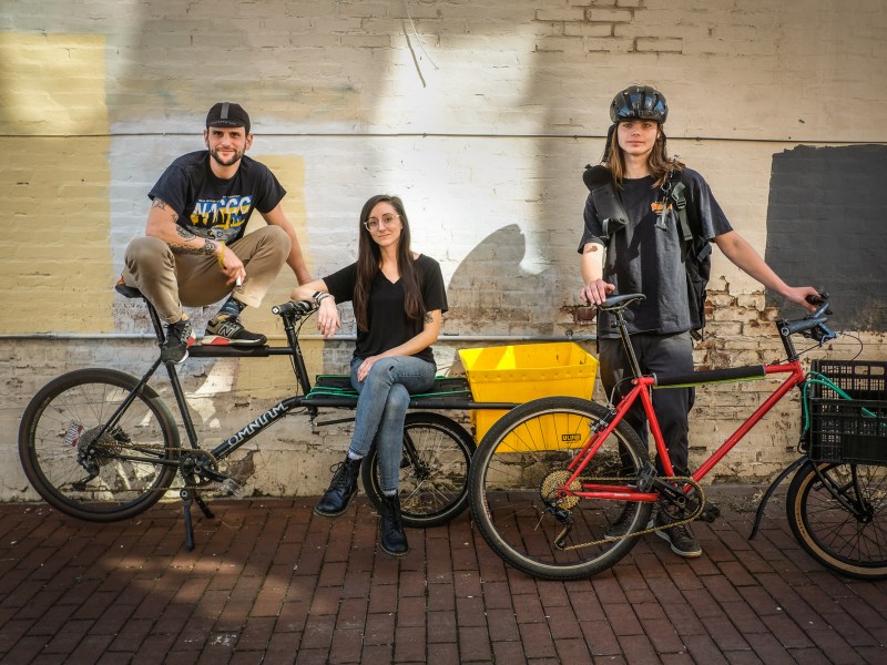 Bring It! operations lead Chris Rabadi, owner Kimmie Harlow, and courier Gunnar Morse